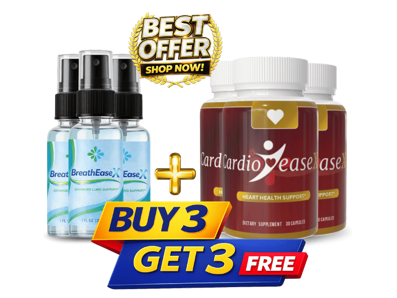 BreathEaseX and CardioEaseX six bottle best value kit &mdash; buy 3 get 3 free
